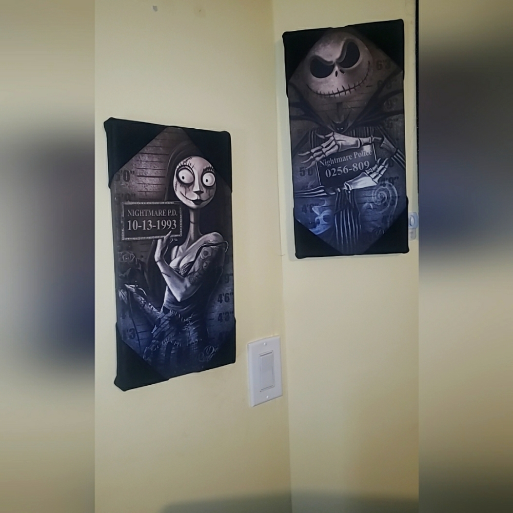 Custom made nightmare before Christmas wall art